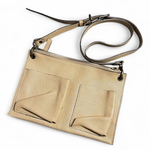 Marni Classic Tan Leather Bandoleer Crossbody Bag